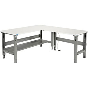 L-Shaped Adjustable Height Workbench