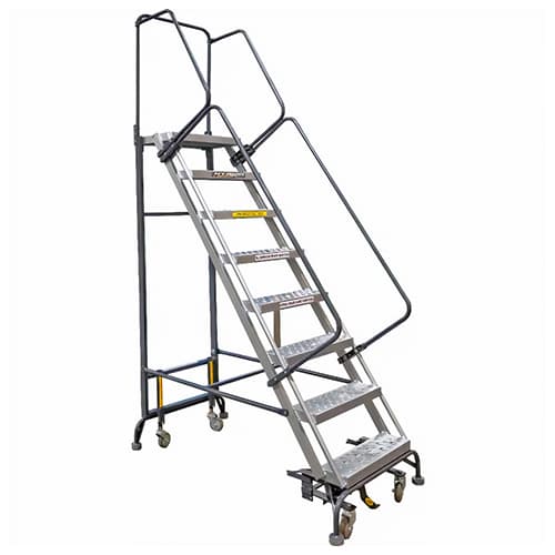 Ballymore 12-Step Hybrid Rolling Safety Ladder, 450 lb. Capacity